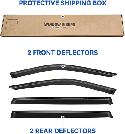 Window Visors Rain Guards for 2020-2025 Toyota Highlander, Out-Channel Window - Image 6