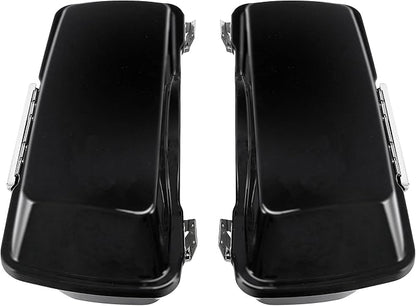 XFMT Motorcycle Matte Black Hard Saddlebags Saddle Bags Trunk W/Lids & Chrome - Image 6