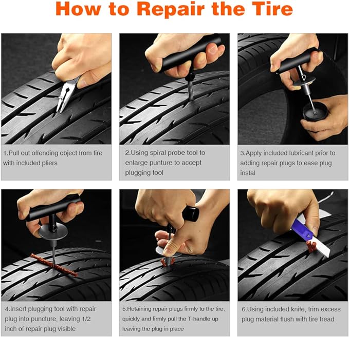 Tire Repair Kit, Universal Tire Patch kit to Fix Punctures and Plug Flats - Image 7