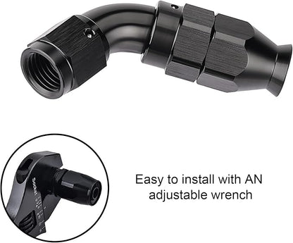 EVIL ENERGY 4AN 60 Degree PTFE One Piece Full Flow End Hose Fitting Aluminum - Image 6