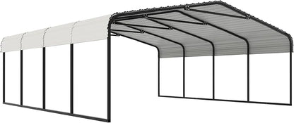 20x20 FT Carport with Metal Roof, Heavy Duty Metal Carport Canopy, Garage Car - Image 3