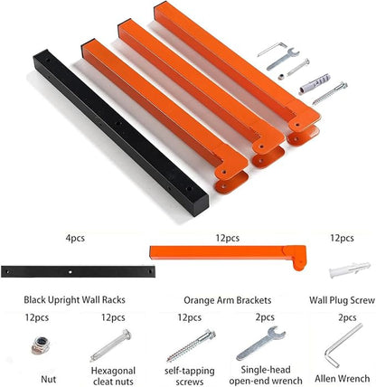 ​Lumber Storage Rack Metal Shelf Brackets, Sturdy Multipurpose Racking - Image 3