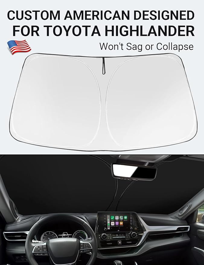 Proadsy for Toyota Highlander 2020-2024 2025 Windshield Sun Shade 4-Layer - Image 2