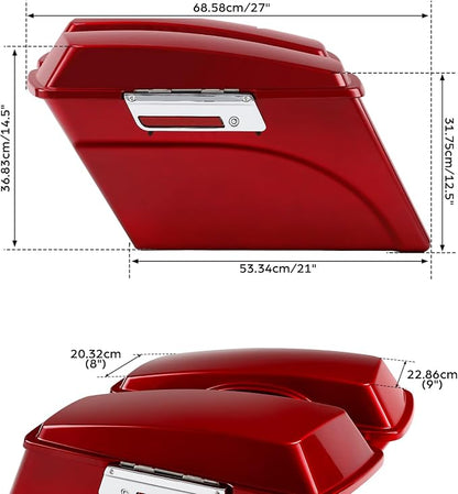 XFMT Motorcycle Saddlebags Red Hard Saddle Bags Trunk - Image 3