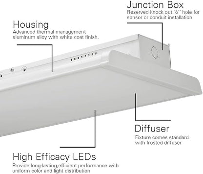 2 Pack Linear LED Bay Ceiling Shop Light - 2 Ft - 105W 5000K 1-10V Dimming - Image 4