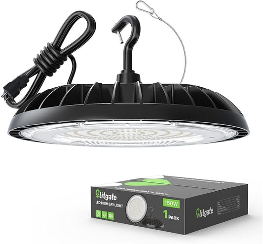 LED High Bay Light 150W, 21000lm 5000K UFO Led High Bay Light, Commercial Bay by Glitgate