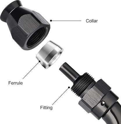 EVIL ENERGY 4AN 45 Degree PTFE One Piece Full Flow End Hose Fitting Aluminum - Image 2
