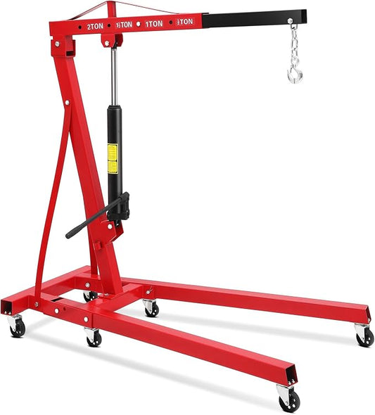 2 Ton Engine Hoist, Hydraulic Cherry Picker Engine Hoist Lift, 4400LBS Heavy by GlowSol