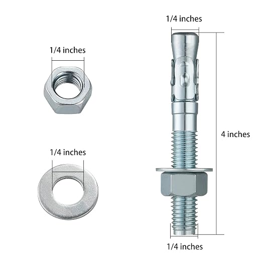 1/4x4" 10Pcs Inch Standard Fasteners - Image 2