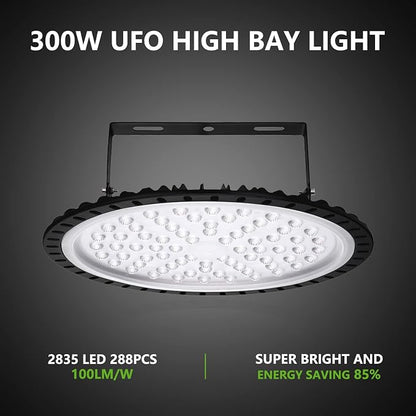Viugreum 5 PACK 300W UFO LED High Bay Light, 30000LM 6500K Daylight White LED - Image 5