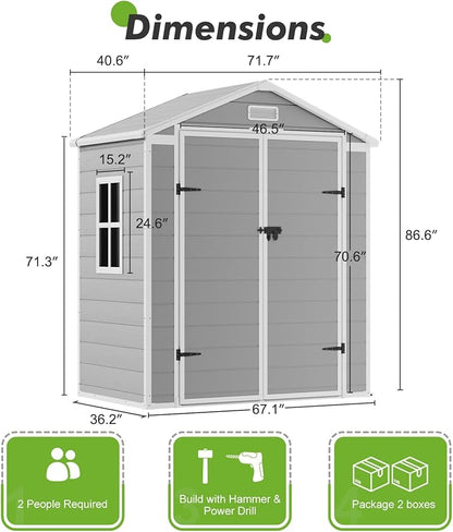 6x3 Shed Resin Outdoor Storage - Image 2