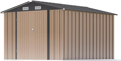 Patiowell 8x10 FT Outdoor Storage Shed, Large Garden Tool Metal Shed - Image 8