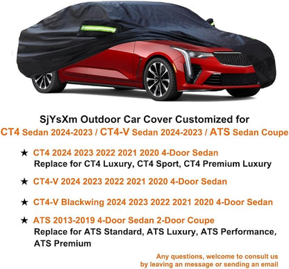 Car Cover Compatible with Cadillac CT4 2020-2025, Waterproof All Weather Car - Image 2