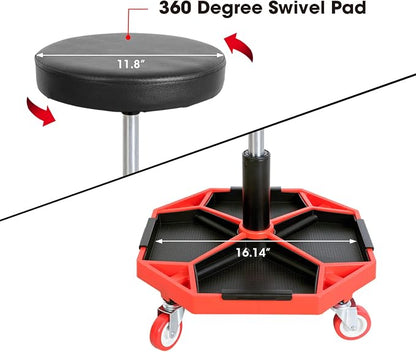 Torin ATRXF8308B Pneumatic Mechanic Stool/Rolling Shop Creeper Seat - Image 6