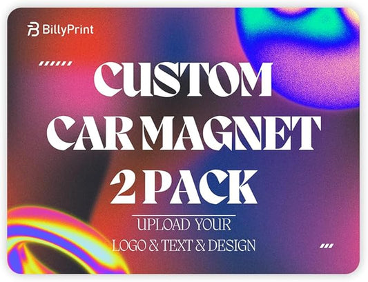 Custom Car Magnet for Business 2-Pack Vivid Printing Reflective Fade-Resistant by BillyPrint