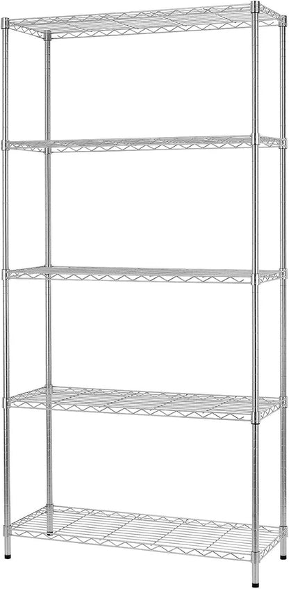 BestOffice 14''Wx36''Dx72''H NSF Wire Shelf Metal 5 Shelf Wire Shelving Unit by BestOffice