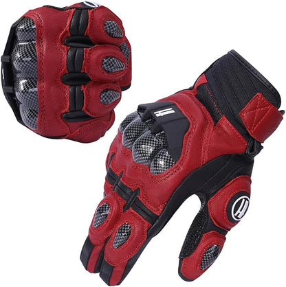 Harssidanzar Breathable Leather Motorcycle Gloves Touchscreen - Image 4