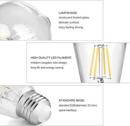 LED Edison Bulb 4W, Antique 40W Vintage Edison Bulb, E26 Light Bulb Non - Image 3
