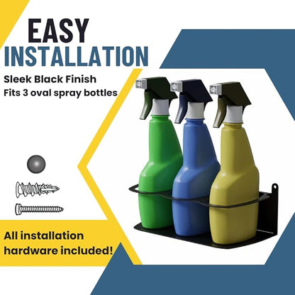 Koova Spray Bottle Holder Heavy Duty- Wall Mount Storage Rack - Image 4