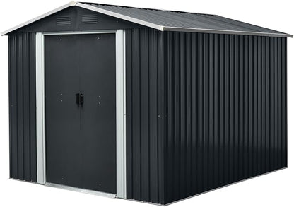 8x10 FT Outdoor Storage Shed, Metal Garden Shed - Image 8