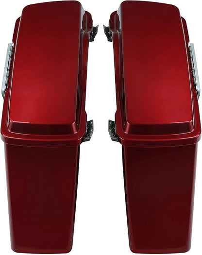 XFMT Motorcycle Saddlebags Red Hard Saddle Bags Trunk - Image 5