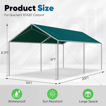 Quictent 10x20 ft Heavy Duty Car Canopy Galvanized Frame Carport Outdoor Party - Image 6