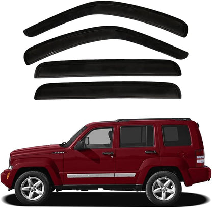 4pcs Front+Rear Smoke Tint Sun/Rain Guard Outside Mount Tape-On Vent Window by LQQDP