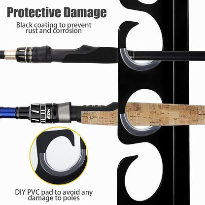 Wall or Ceiling Fishing Rod Storage Rack Vertical Horizontal Holder - Image 3