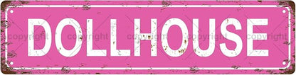 DOLLHOUSE Space Vintage Metal Tin Street Sign Bar Cafe Garage Cave Home Room by Unknown