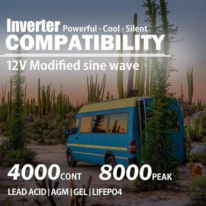 4000 Watt Modified Sine Wave Inverter, 12V Power Inverter, Four 110 / 120V DC - Image 5