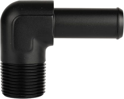3/4 NPT Male to 3/4" Hose Barb Fitting Adapter 90 Degree Elbow Aluminum Black - Image 3