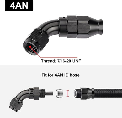 EVIL ENERGY 4AN 60 Degree PTFE One Piece Full Flow End Hose Fitting Aluminum - Image 4