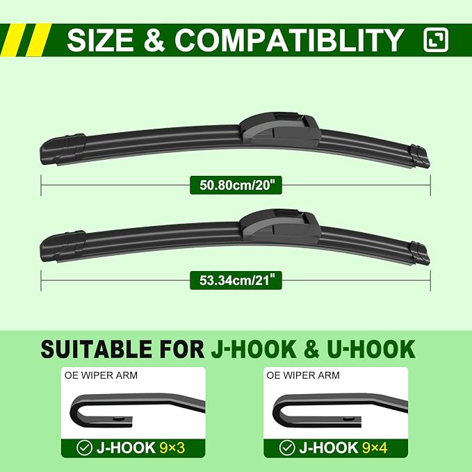 QUALITY 21in + 20in Premium All-Season Windshield Wiper Blades - Image 2