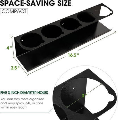 Touri 2 Pack Spray Can Holder for Garage and Workspace, Wall-Mounted Steel - Image 2