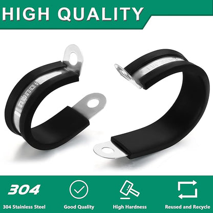10pcs 1-3/4 Inch Stainless Steel & Rubber Coated Cushioned Insulated Cable - Image 5