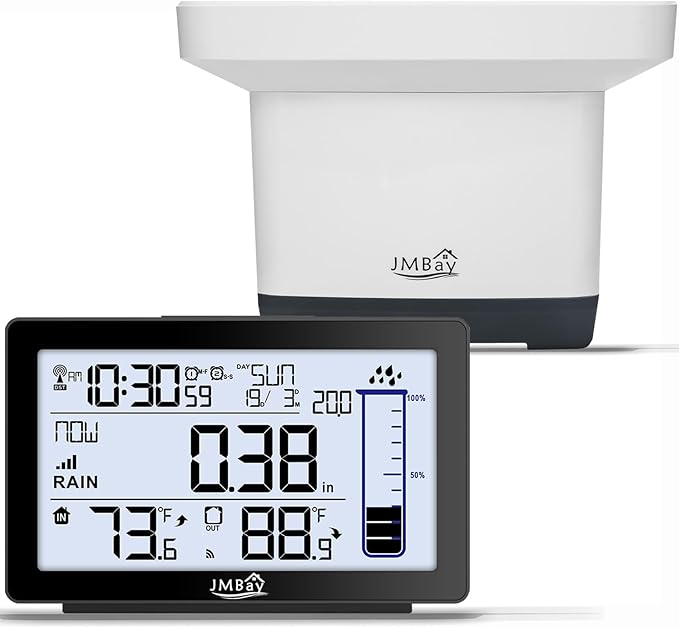 Wireless Rain Gauge Outdoor, Digital Rain Gauge Outdoors Best Rated by JMBay