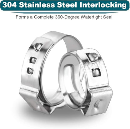LOKMAN 50 Pack 5/8 Inch PEX Cinch Clamps, Stainless Steel Cinch Crimp Rings - Image 2