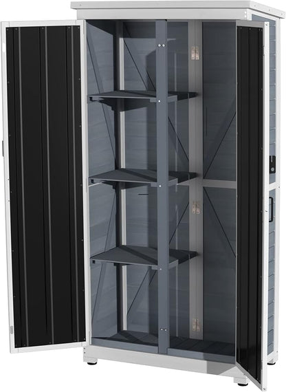GDLF Outdoor Storage Cabinet Wood & Metal Garden Shed - Image 8