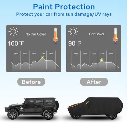 Avecrew for Jeep Wrangler Cover Waterproof 2 Door, All Weather for Jeep Rain - Image 5