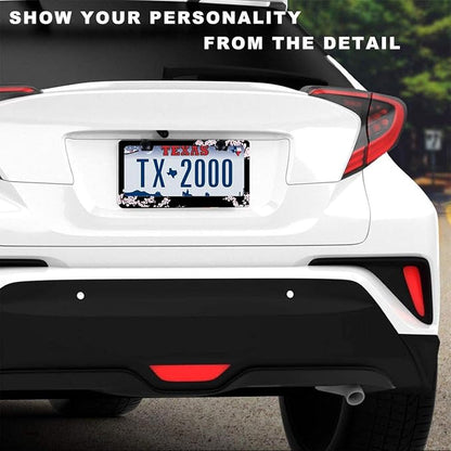 Cherry Blossom License Plate Frame-2 PCS Cherry Floral Flowers License Plate - Image 2