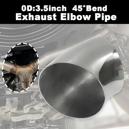 OD 3.5 inch 45 degree exhaust elbow Pipe SS304 Stainless Steel Bend Suitable - Image 2