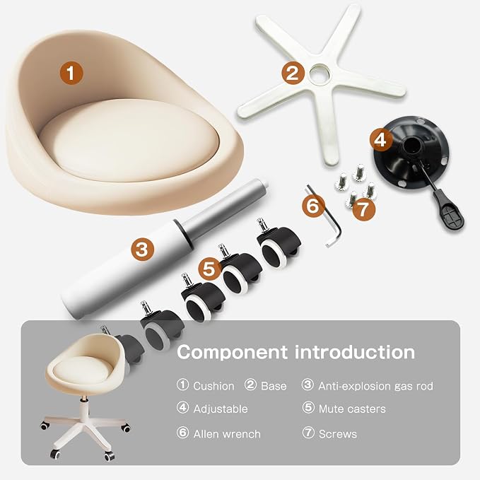 Rolling Stool Rolling Hydraulic Salon Stool - Image 6