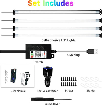 Car Led Interior Light Strip 72LEDs Under Dash Foot Well PVC Housing RGB DIY - Image 7