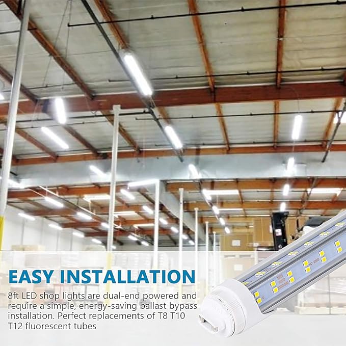 4 Pack, 120W 8ft R17D LED Tube Light, F96t12 HO 8 Foot Bulbs, 100-277V Input - Image 5