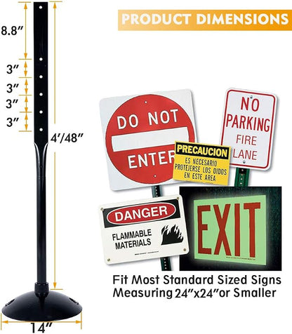 Heavy Duty Cast Iron Sign Post and Base Kit - Image 3