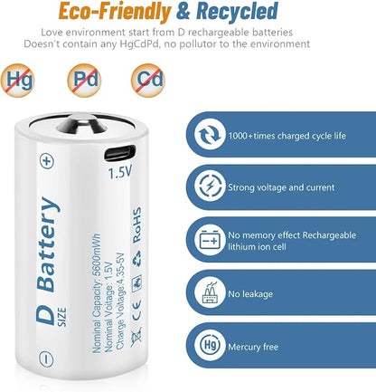 1.5V D Size Cell Battery for Flashlight Toys & floodlight, Lithium D Batteries - Image 5
