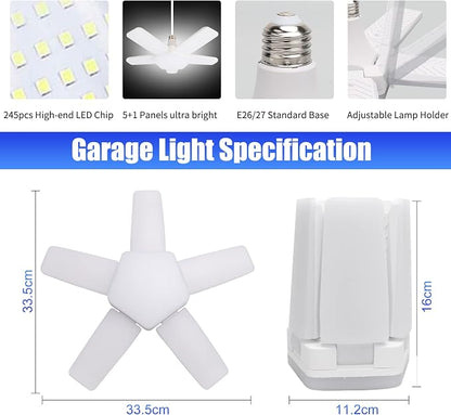 LED Garage Lights 2 Pack, 100W 10000LM 6500K E26/E27 Ceiling Light - Image 6