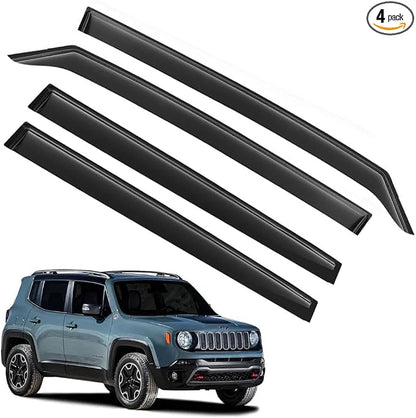 Rain Guards for Jeep Renegade 2015-2023, Tape-on Side Window Deflectors for by LETINGFAR