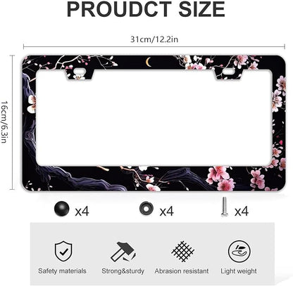 Watercolor Cherry Blossom License Plate Frames - Image 4
