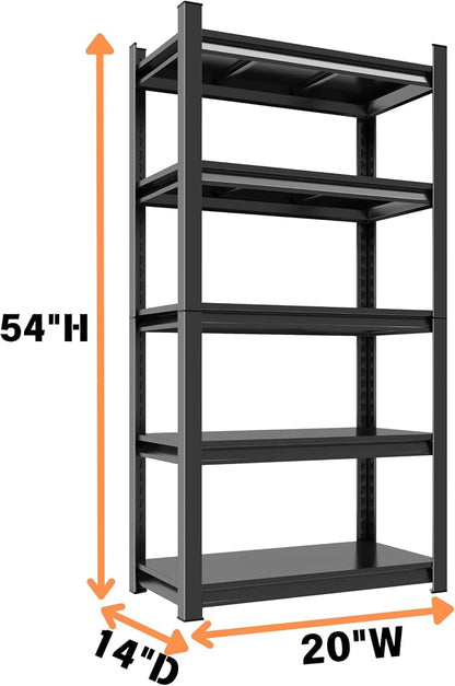 Metal Garage Shelving Unit, Heavy Duty 5-Tier Adjustable Storage Rack, Steel - Image 3
